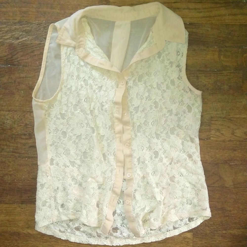 Floral button up top